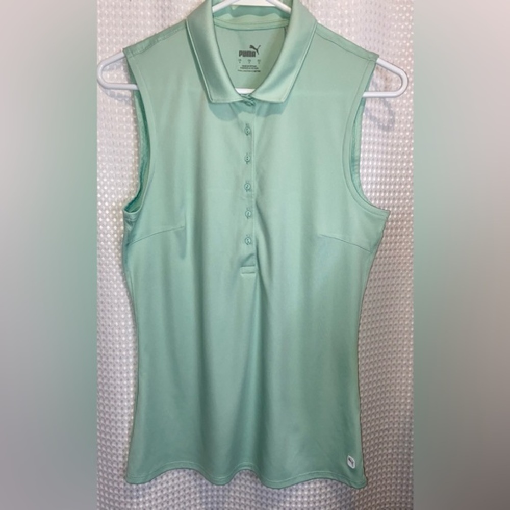 PUMA sports sleeveless golf polo size small - Mint - Picture 4 of 13